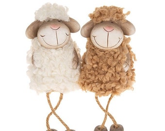 Dangly Leg Sheep Fluffy variety - small size - choice of brown or white - Free Shipping