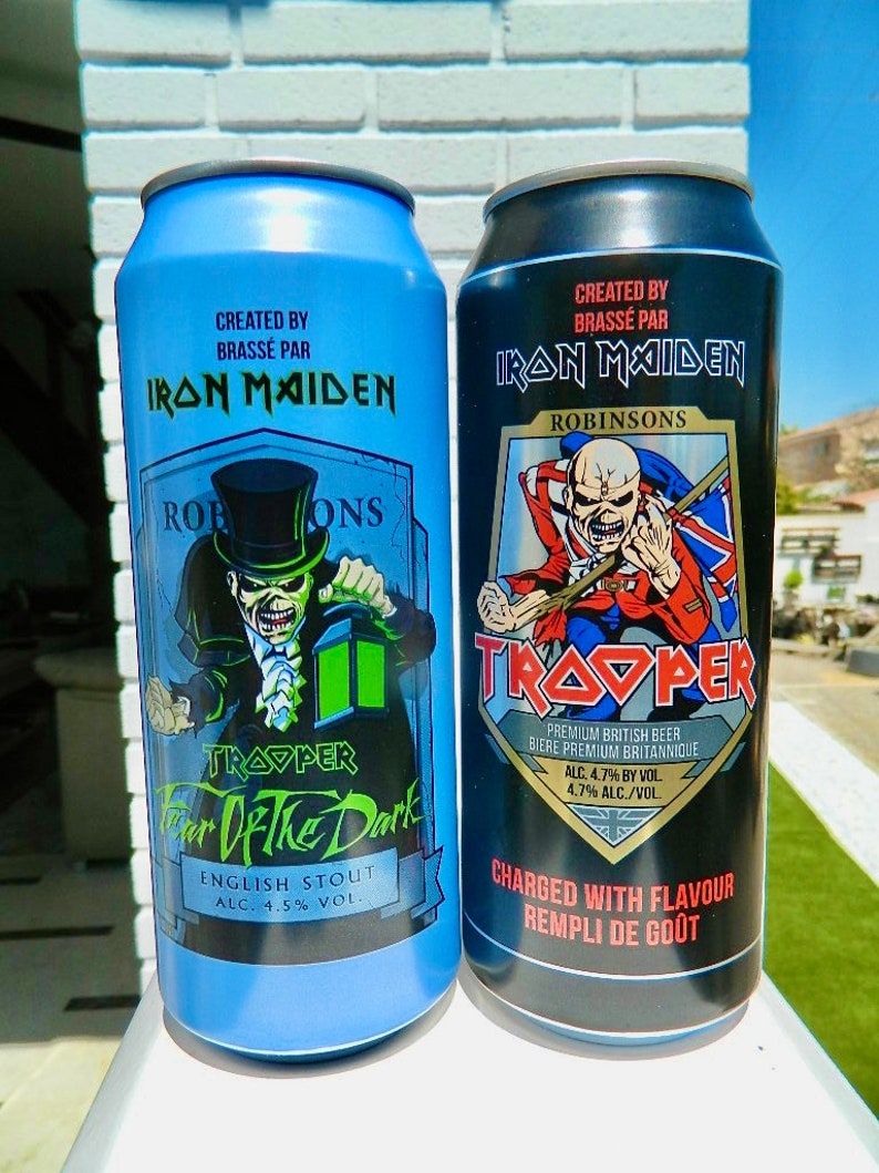 Iron Maiden Fear of the Dark Beer Trooper Beer Cans Limited Etsy