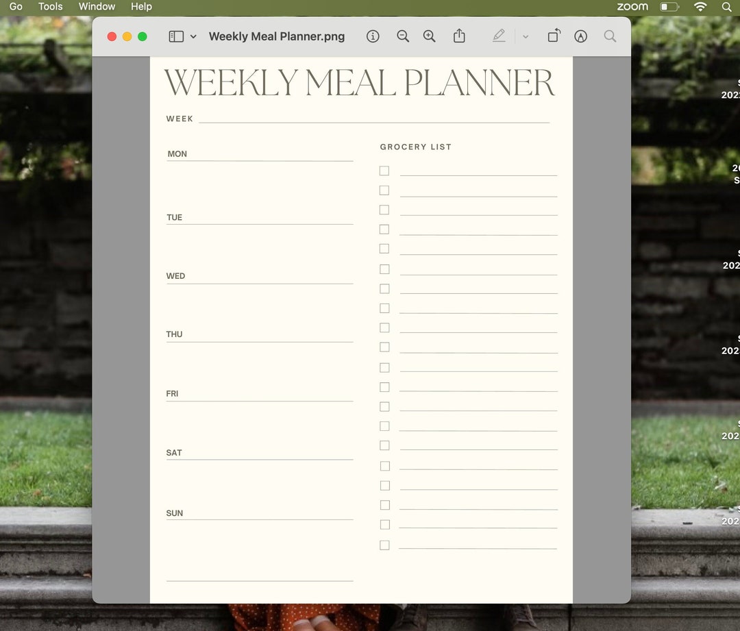 Printable Weekly Meal Planner - Etsy