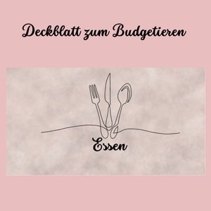 Puede incluir: Un dibujo en blanco y negro de un tenedor, un cuchillo y una cuchara con la palabra "Essen" escrita debajo. El dibujo está sobre un fondo marrón claro.