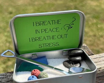 Mini Zen Garden  | Garden of Affirmations | Mindfulness Gift | Self-Care Kit | Get Well Gift | Pocket Zen Garden | Van Life Gift Set