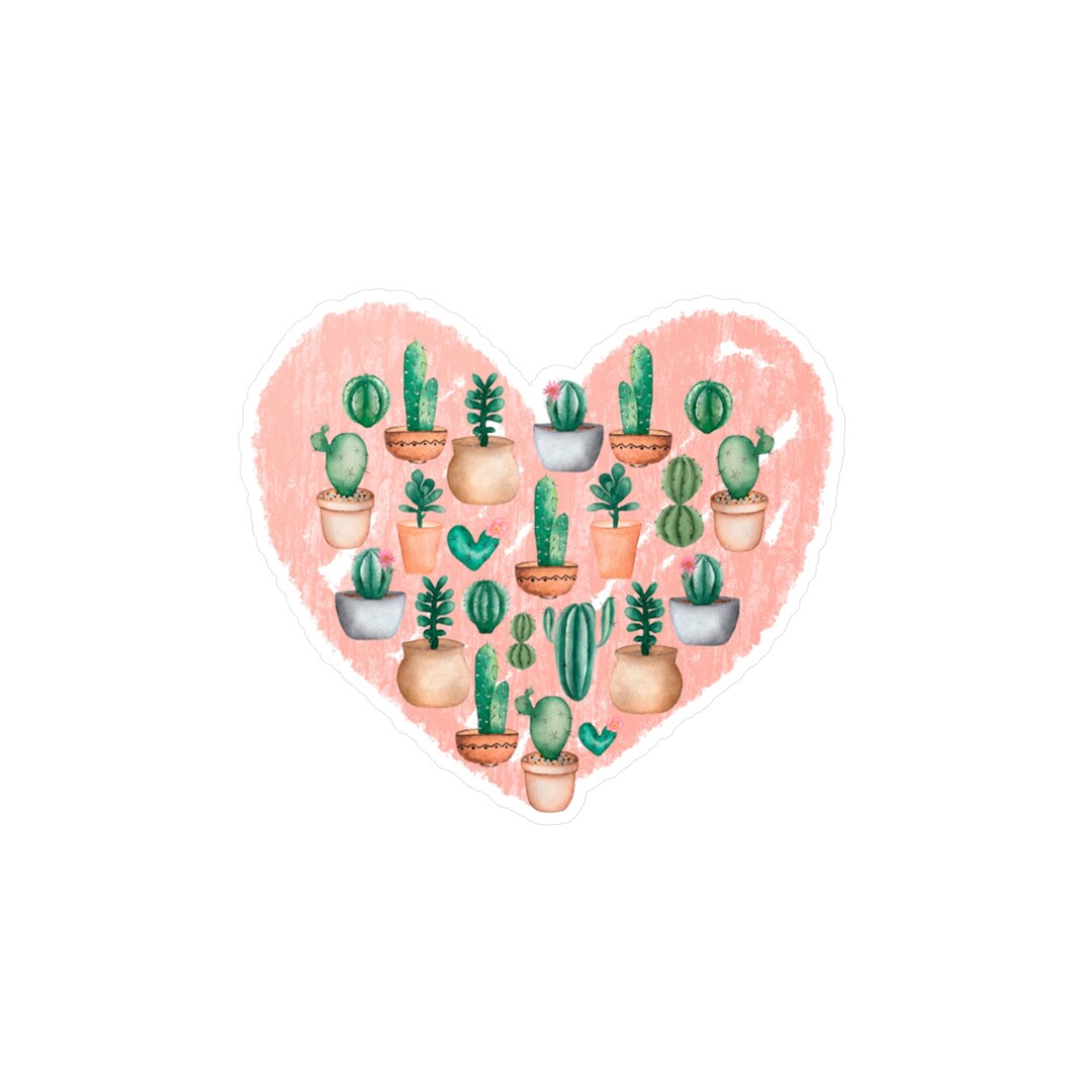 Cactus Heart Vinyl Decals for the Cactus Lover - Etsy