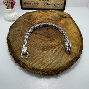 925 Sterling Silver Dragon Head Sharp Body Men&#39;s Bracelet
