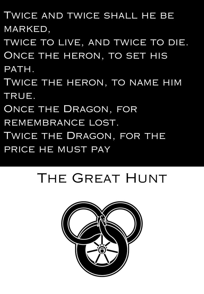 A4 Eye of the World Wheel of Time Print, the Great Hunt , Prophecies ...