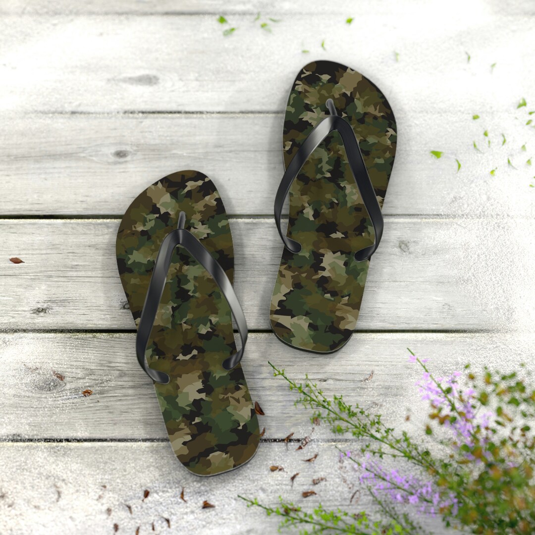 Camouflage Flip Flop Military Flip Flops Soldier Summer Gift Etsy