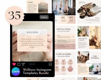 35 modèles de publication bien-être sur Instagram : ensemble Canva
