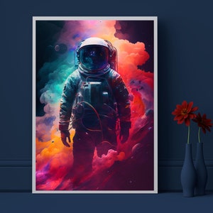 Astronaut In Space, Astronaut Poster, Space Poster, Gift For Him, Fantasy Poster, Astronaut Wall Art, Space Wall Art, Man-Cave Art