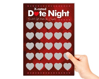 Date Night Scratch Off Poster Valentine Sexy Love Gift for Him Couples Present for Birthday Anniversary Card for Husband and Boyfriend Treat