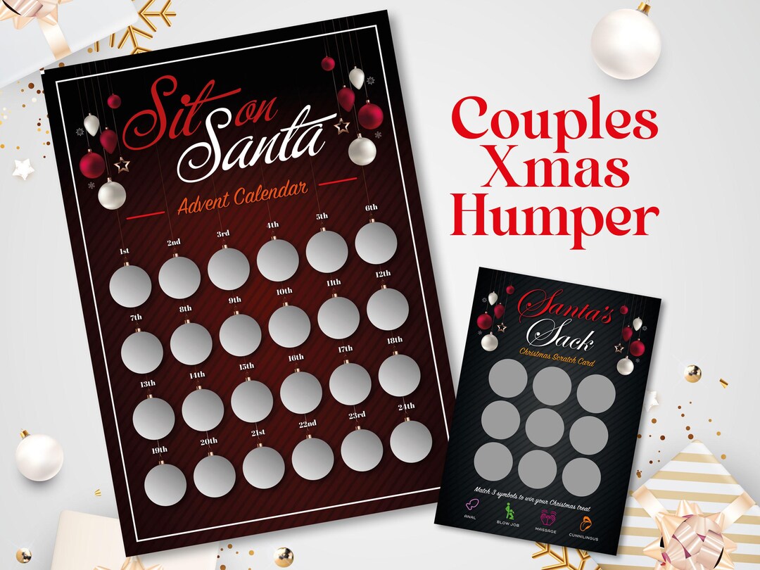 Naughty Christmas Advent Calendar and Scratch Card for Couples, Sexy
