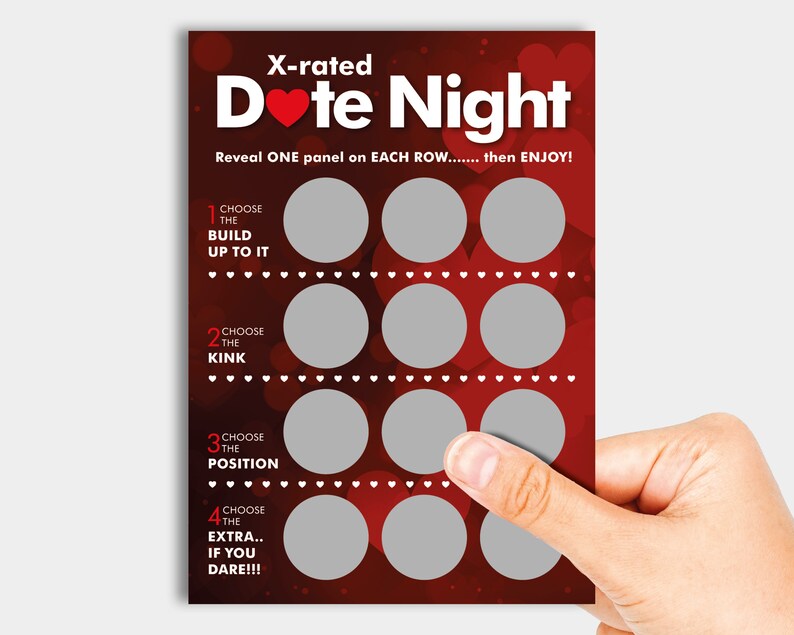 Date Night Scratch Card Valentine Sexy Love Gift for Him Couples