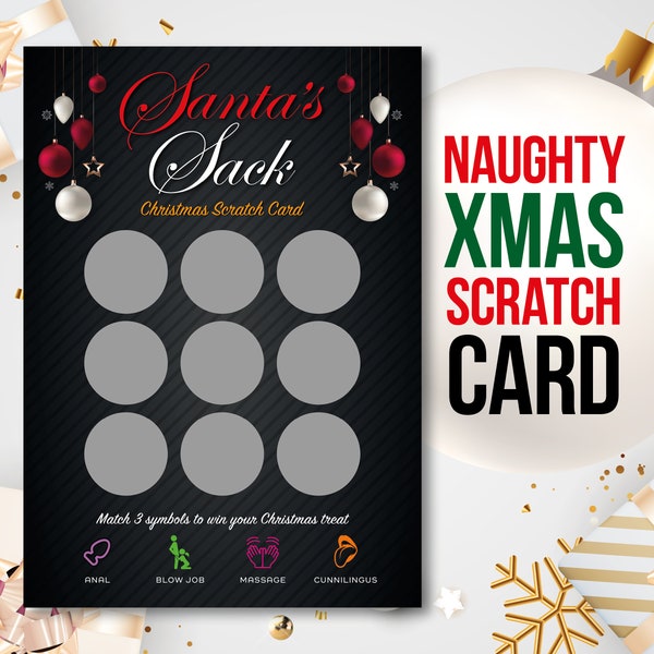 Naughty Christmas Scratch Card, Gift for Him, Gift for Her, Sexy Christmas Card, Date Night Ideas, Romantic Adult Present, Couples Xmas Gift