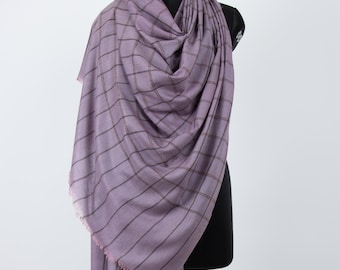 Chal de pashmina morado puro - Chal de cachemira de lujo tejido a mano / Bufanda suave de invierno y un elegante regalo para ella, 40x80"