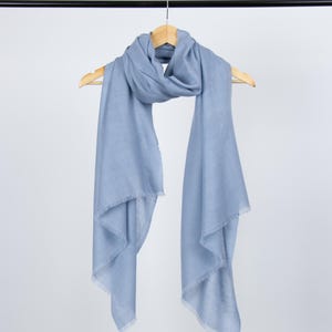 Handwoven Kashmiri Pashmina Scarf: Cadet Grey Soft Cashmere