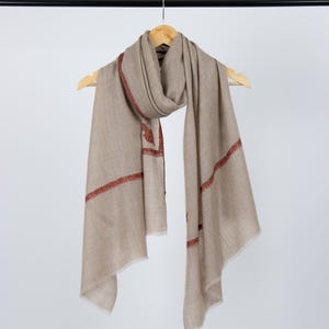 Natural Hand Embroidered Cashmere Shawl - Unique Boho Wrap | Soft Luxury Scarf for Women, 28x80&quot;