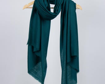 Patina Blue Pashmina Shawl: Soft Pashmina Wrap, Handloom Woven