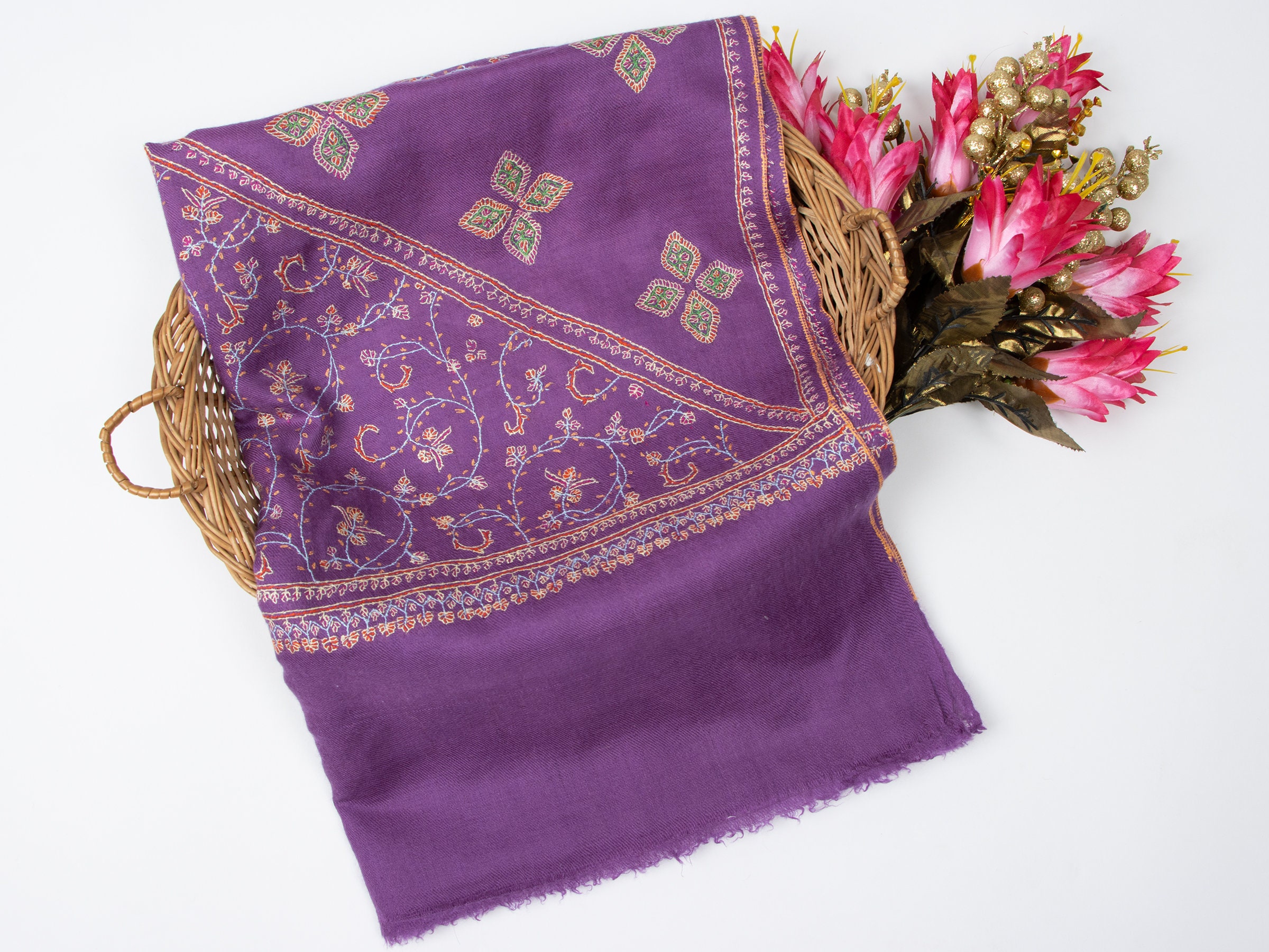Kashmiri Shawls カシミヤショール ネイビー