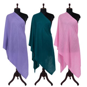 Hand-Dyed Pashmina Wrap Set – Luxe Pink, Blue & Lavender Cashmere Scarves | Bridesmaid Gift Collection, Buttery-Soft Kashmir Shawls