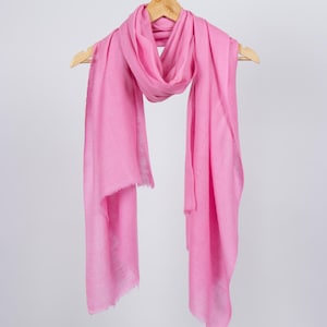 Baby Pink Pashmina Solid Color Shawl – Handwoven Genuine Pashmina Wrap | Luxuriously Soft Shawl for Women, Pure Pashmina Gift