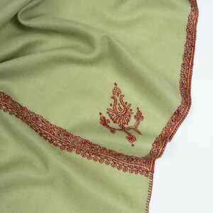 Swamp Green Pure Pashmina Wrap - Authentic Handcrafted Luxury Scarf & Timeless Gift for Her, 40x80&quot;
