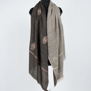 Reversible Embroidered Cashmere Shawl – Handwoven Pashmina Wrap | Dual Sided Scarf, Handloomed Elegant Wrap & Travel Essential, 40x80&quot;