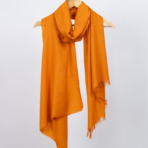 Sunset Orange Kashmir Pashmina Shawl – Handwoven Pure Cashmere Wrap | Vibrant Luxury Scarf, Bohemian Festival Accessory & Statement Gift