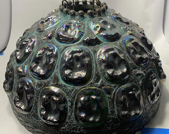 Tiffany Style Green Turtleback Ceiling Lamp For Restoration
