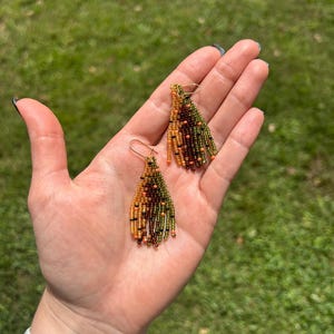 Trout inspired beaded earrings