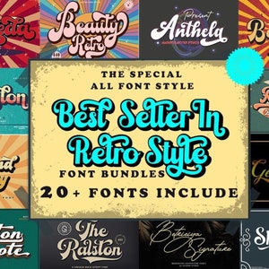 Retro Font Bundle|90s, 80s, 70s, 60s Font Font Bundle |cricut Font ...