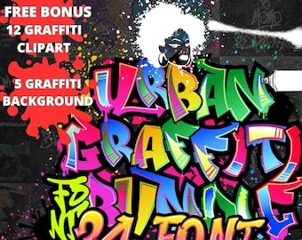 Graffiti Font Bundle + Free Bonus|Graffiti font Bundle|Urban Font |Graffiti Font Svg |Hip hop Font|Airbrush Font| Graffiti|Graffiti Letters|