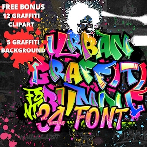 Graffiti Font Bundle + Free Bonus|Graffiti font Bundle|Urban Font |Graffiti Font Svg |Hip hop Font|Airbrush Font| Graffiti|Graffiti Letters|