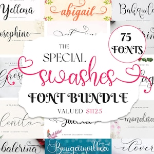 Swashes Font Bundle| Font with Hearts| Font with Tails| Heart Font| Wedding Font|Cursive Font| Font for Cricut|Font SVG | Calligraphy Font