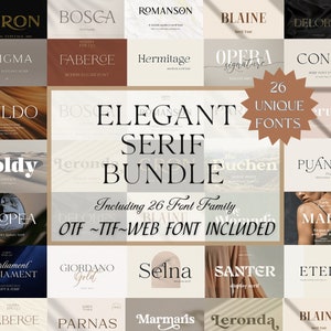 Elegant Serif Font Bundle | Cricut Fonts| Procreate Fonts|Canva Fonts|Branding Font|Modern Font|Handwritten Fonts|Farmhouse Fonts|Swash Font