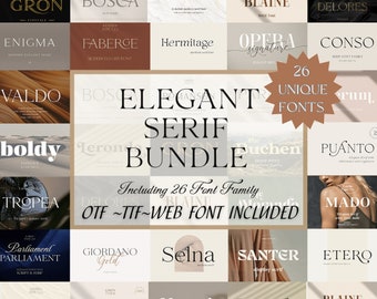 Elegant Serif Font Bundle | Cricut Fonts| Procreate Fonts|Canva Fonts|Branding Font|Modern Font|Handwritten Fonts|Farmhouse Fonts|Swash Font