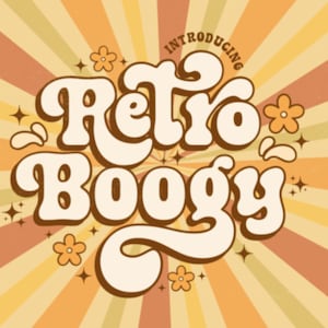 Retro Boogy-Schriftart|Retro-Schriftart | 90er, 80er, 70er, 60er Schriftart | Cricut Schriftart| Vintage-Schriftart |Groovy-Schriftart| Bauernhaus-Schriftart|Kursive Schriftart| Blasenschrift