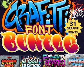 Graffiti font Bundle|Urban Font|Street Style Font|Tagging Font |HIP Hop Font |Airbrush Font| Graffiti|Graffiti Letters|Easy Graffiti Tags