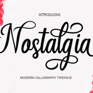 Nostalgia Swirly Digital Font Download |Procreate Swash font| Wedding font |Digital font |Calligraphy font|Script Font| Cricut tails|