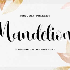 Mandeloine  Font|Calligraphy font| Digital font|commercial use|Handwritten|Elegant|Feminine|Cricut|Script Heart|Wedding font|Font with tails