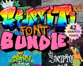 Graffiti font Bundle| Urban Font|Street Style Font | Tagging Font |Hip hop Font|Airbrush Font| Graffiti|Graffiti Letters|Graffiti Alphabet