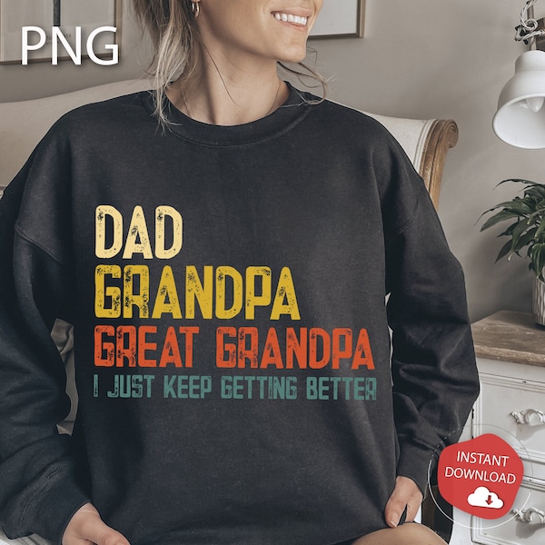 Dad Grandpa Png, Father's Day Png, Husband Father Grandpa Legend, Grandfather Custom Dates, Funny Dad Birthday Gift For Men