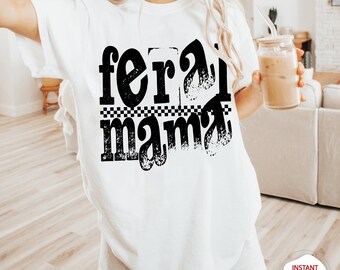 Wilde Mama PNG SVG | Lustiges Sassy Mom Shirt Design | Beunruhigt Retro karierte Sublimation | Sarkastische Muttertags Illustration