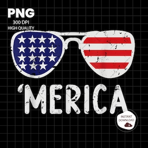 Merica Sunglasses 4th of July Png, Merica Png, American Flag Sunglasses Png, 4th Of July Png,  American Flag Png, Patriotic Png