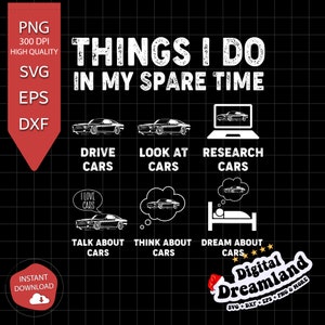 暇なときにすること SVG、PNG、DXF、おもしろい車 SVG、車好きの人へのギフト、車好き、マッスルカー、夫やお父さんへのギフト