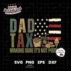 Dad Tax Making Sure It&#39;s Not Poison SVG PNG files, Retro Dad Tax Definition PNG, Dad Life Svg, Funny Dad Svg , Father&#39;s Day Gift.