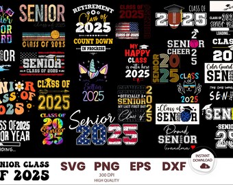 Klass 2025 SVG, Avgångsår 2025 SVG-paket, 2025 avgångssvg, avgångströja svg, gymnasietröja klippfil, gymnasiet svg eps jpg dxf png