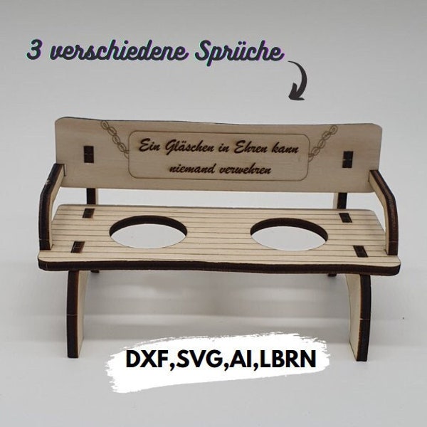 Liquor bench digital download | SVG DXF | Wooden gift idea | Laser file for lasering