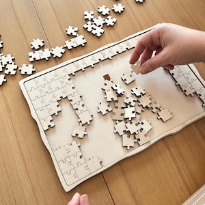 Puzzle SVG, DXF | Laser Cut Puzzle Vorlage | Quadratisch & Rechteckig | Sofortiger Download