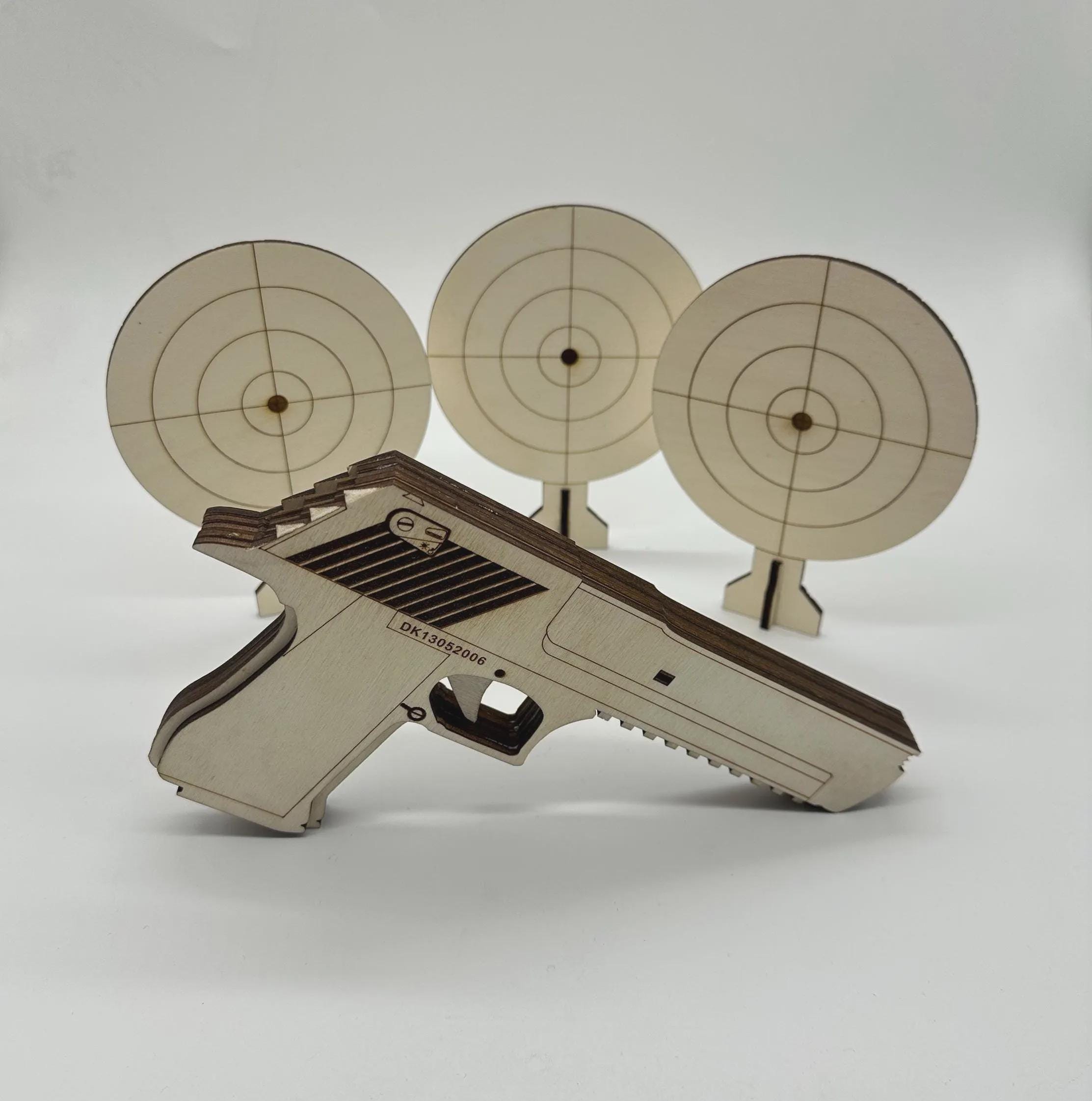 DIY Wooden Rubber Band Gun – Digital Plans (SVG/DXF) With Target | Toy