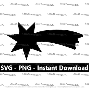 File SVG PNG di stella cadente | Anche per uso commerciale | Download immediato | Per tracciare | Per laser