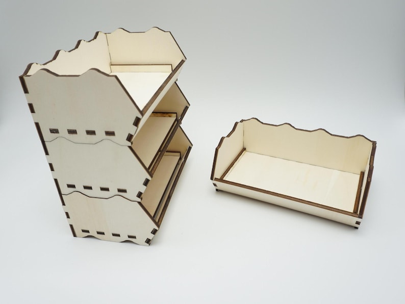 Laser Cut Storage Box DXF – stapelbare Box für 4mm Holz