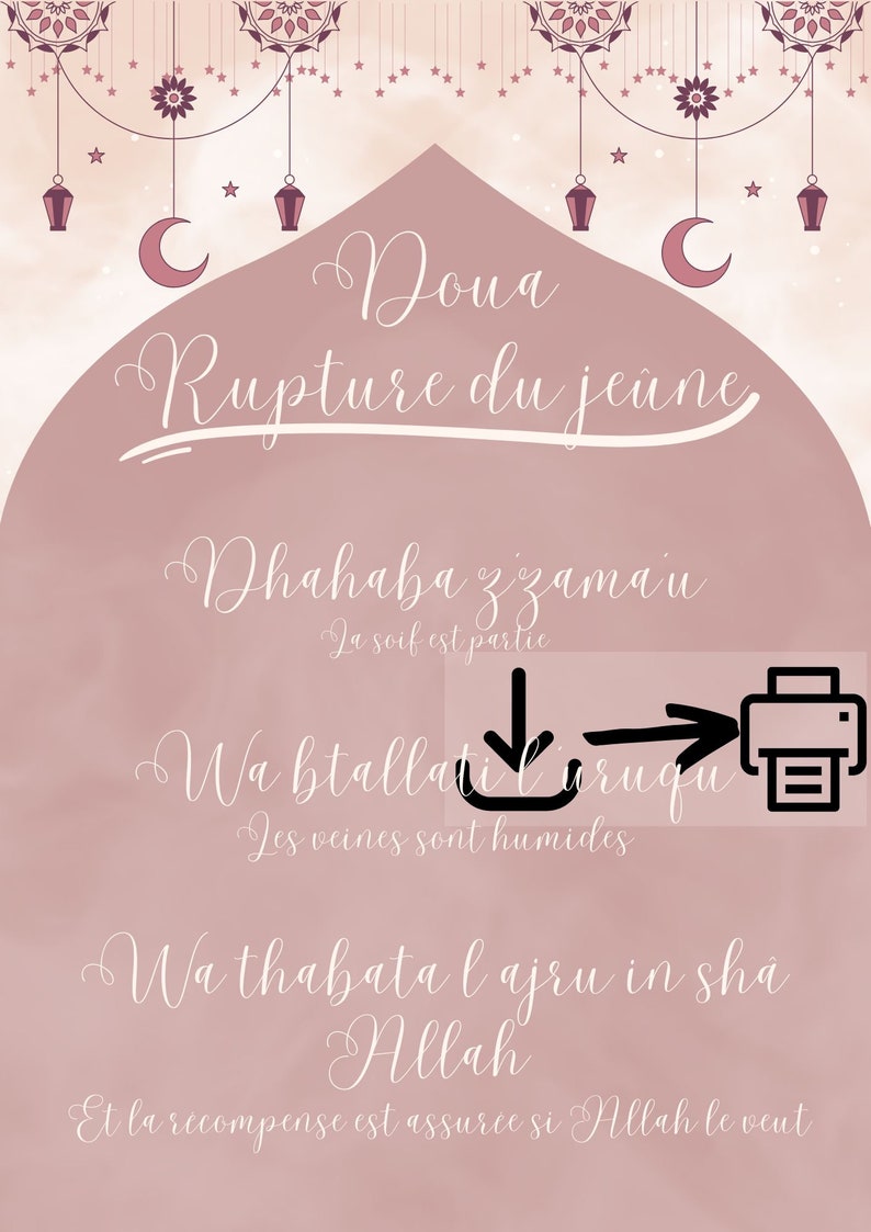 A4 Poster Dua Breaking the Fast Islam Digital Print Etsy